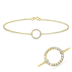 Round Gold Plated Silver Anklet ANK-516-GP